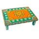 Handicraft Wooden Chourang Pooja Chowki Ferozi and Peach